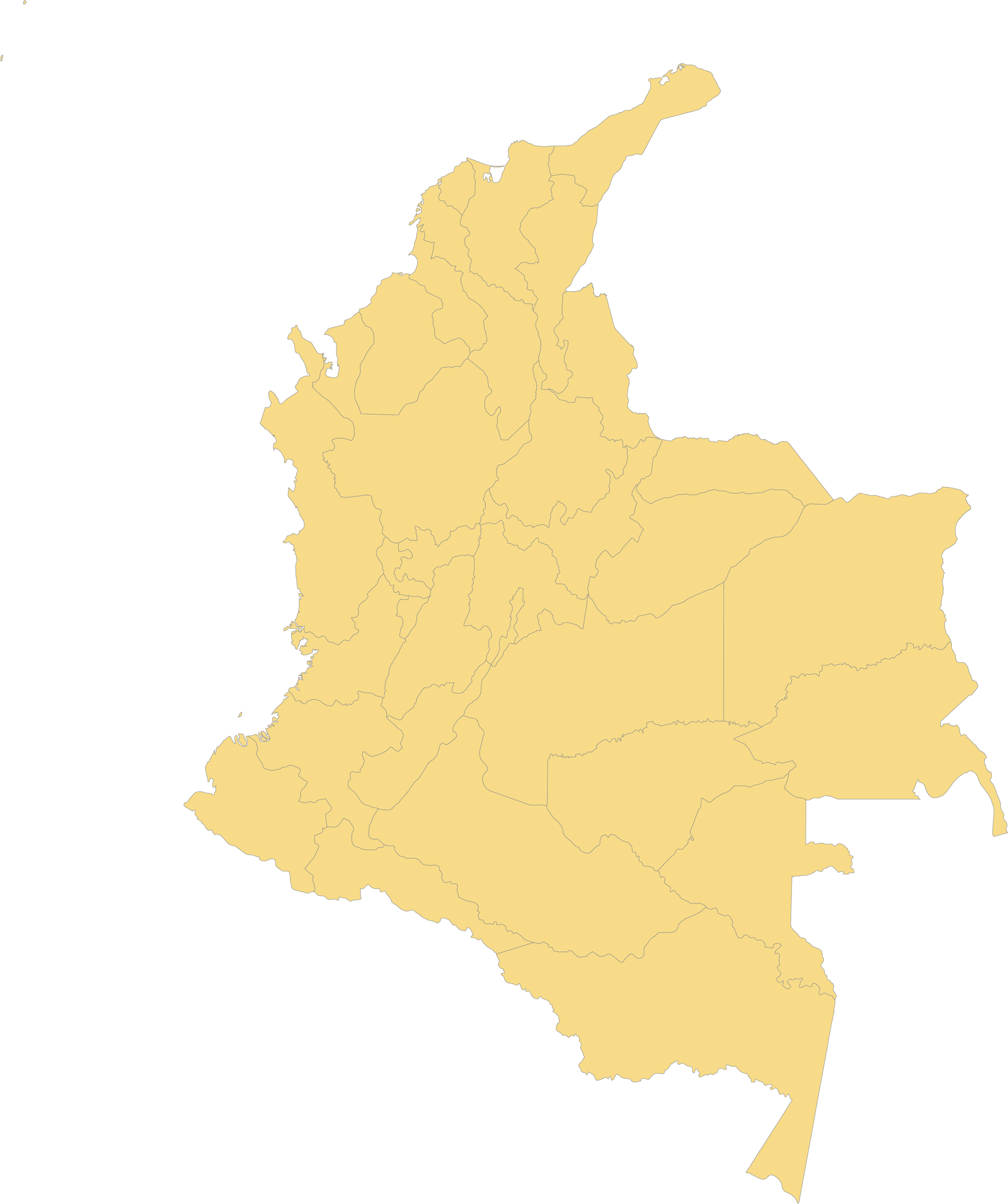 Mapa de Colombia con la cobertura de MS Marketing en Bogotá, Medellín, Cali, Barranquilla, Bucaramanga